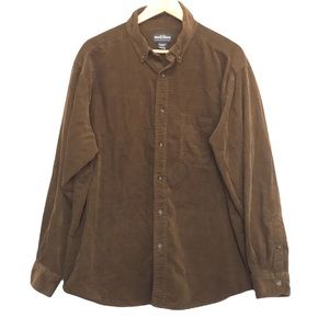 Woolrich mens nutmeg corduroy long sleeve button down shirt shacket XL